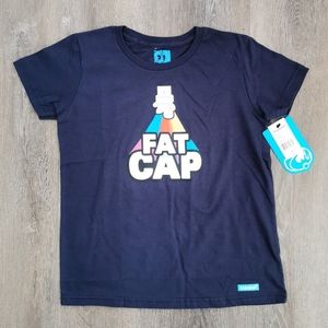 LARGE 14-16 YEARS KIDROBOT GRAPHIC FAT CAP TEE NWT
